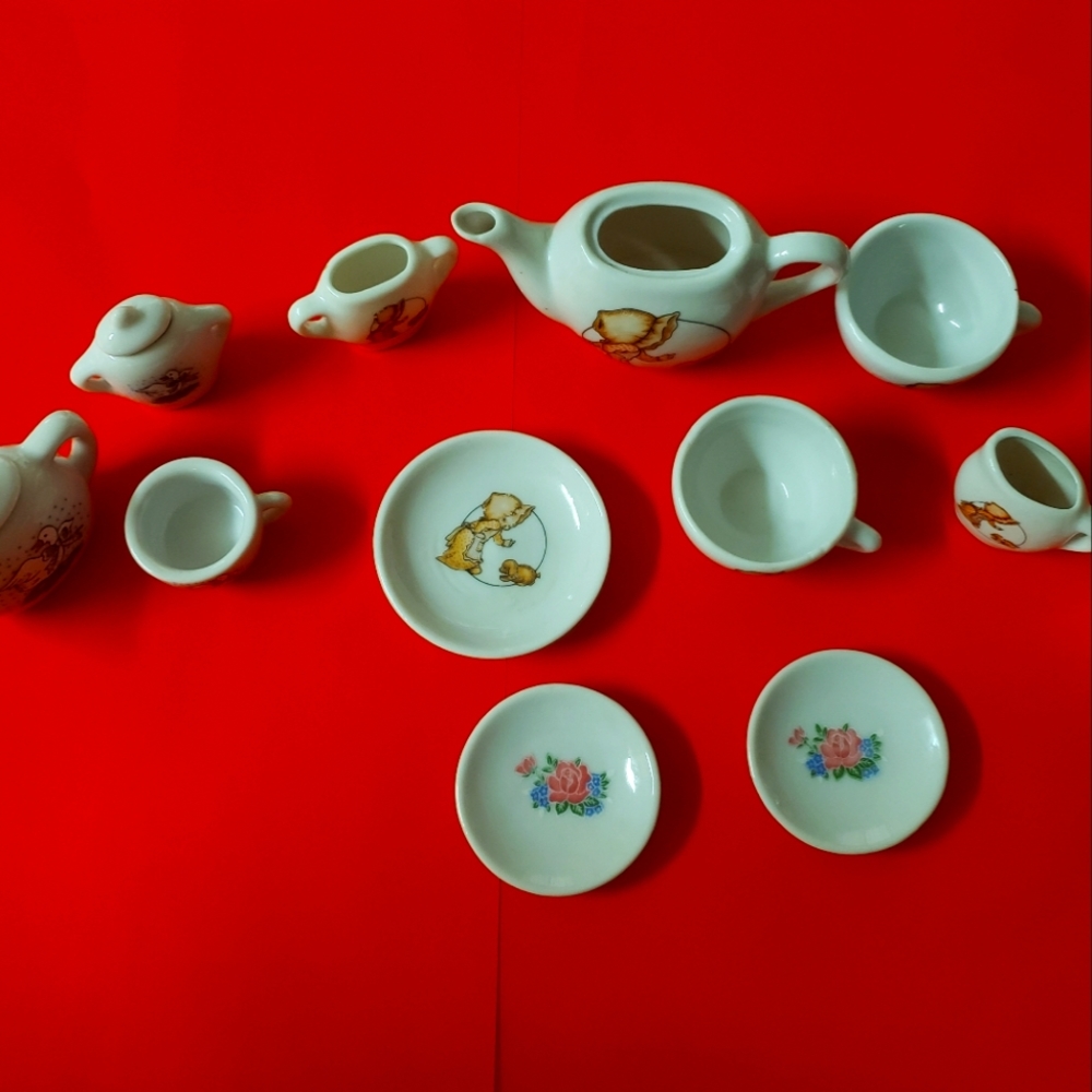 Ceramic doll tea party set bundle